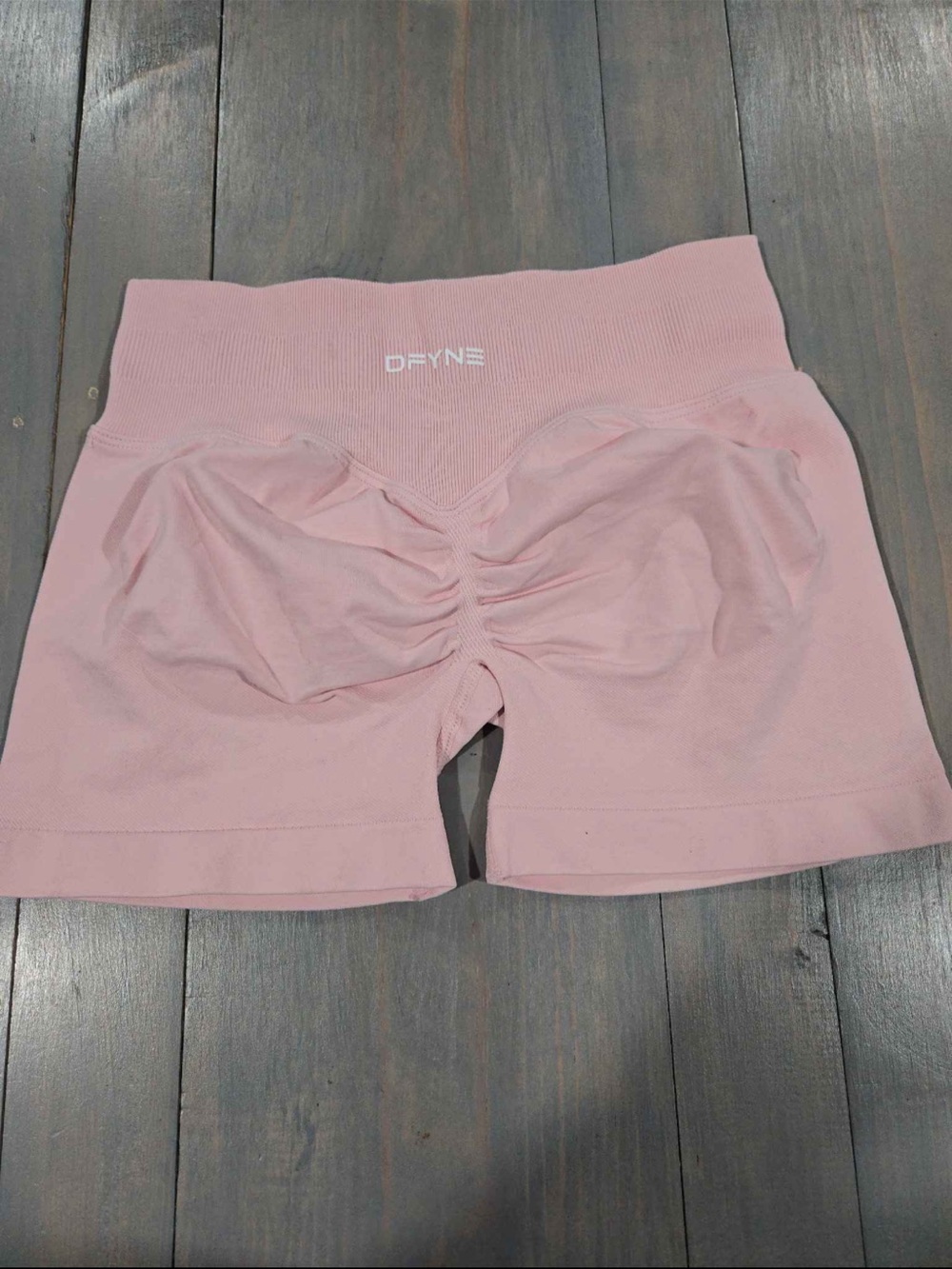 Dfyne Women's Pink Seamless Halter Crop Top & High-Waist Shorts Set s m l - Picture 3 of 5